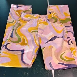 Zara Size "4 US" Psychedelic Print Jeans. "SUPER CLEAN"